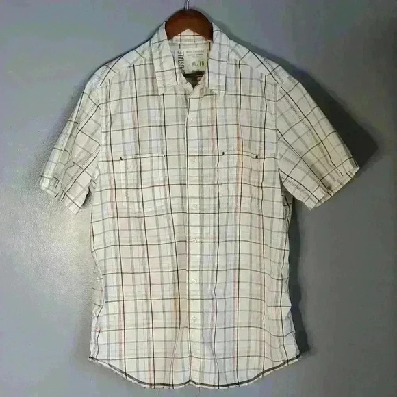 Y2K Aeropostale Vintage Fit Short Sleeved Plaid Button Up Shirt sz XL - Picture 1 of 9